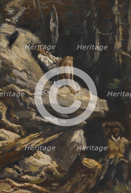 \"'Alas!' answered Sancho, 'I found him in his shirt, lean, pale, and almost starved, sighing for hi Creator: Gustave Doré.