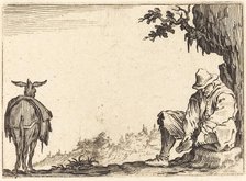 Peasant Removing His Shoe, c. 1622. Creator: Jacques Callot.