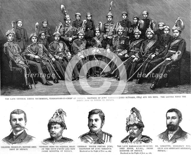 'The Recent Revolution in Nepaul, India. Local Dignitaries', 1886.  Creator: Unknown.