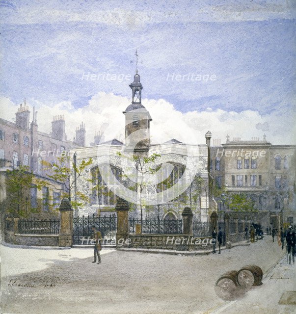 View of St Helen's Church, Bishopsgate, City of London, 1883. Artist: John Crowther