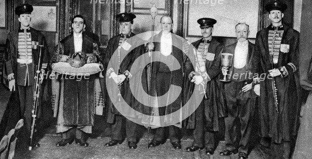 The annual ceremony of electing a new master to the Saddlers' Company, London, 1926-1927. Artist: Unknown