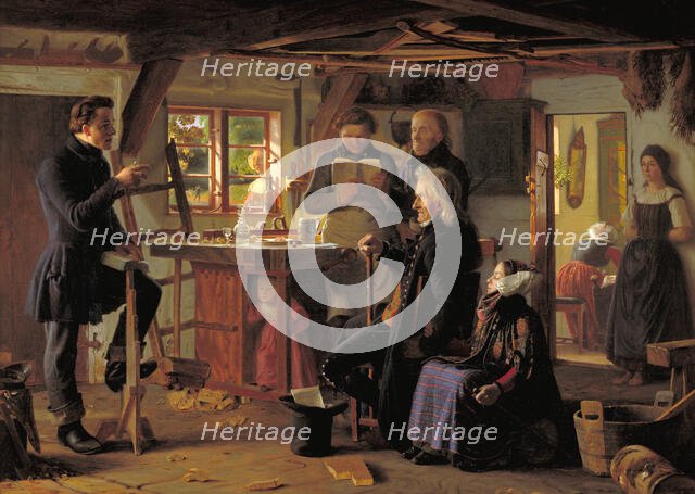 Mormons Visiting a Country Carpenter, 1856. Creator: Christen Dalsgaard.