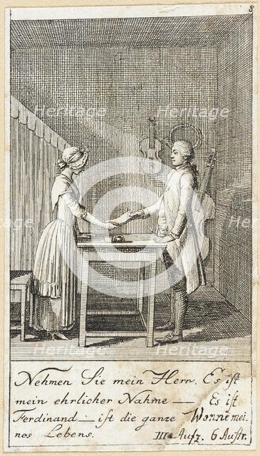 Plate 8 for Schiller's 'Intrigue and Love', 1785. Creator: Daniel Nikolaus Chodowiecki.