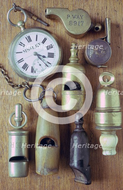 Watch and whistles, National Railway Museum, York, North Yorkshire. Artist: Tony Evans