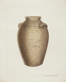 Stoneware Jar, c. 1937. Creator: Annie B Johnston.