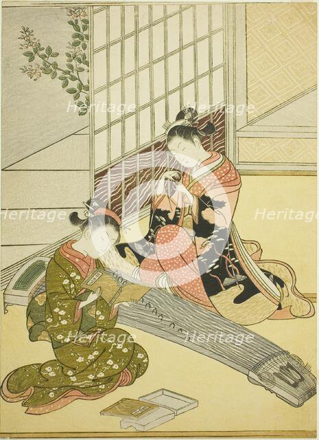Descending Geese of the Koto Bridges (Kotoji no rakugan), from the series "Eight Views..., c. 1766. Creator: Suzuki Harunobu.