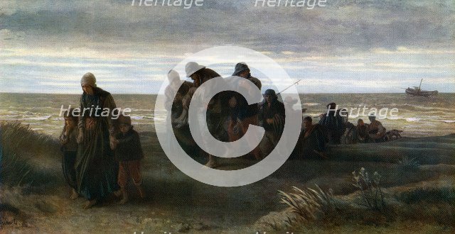 'Fishermen carrying a Drowned Man', c1861, (1912).Artist: Jozef Israels