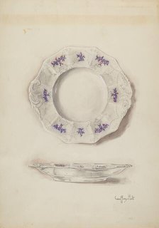 China Plate, c. 1937. Creator: Geoffrey Holt.