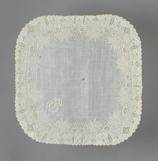 Handkerchief, France, 1850/1900. Creator: Unknown.