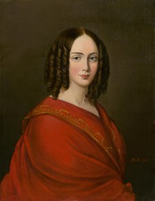 Portrait of a young woman with ringlets, 1850. Creator: Imrich Emanuel Roth.