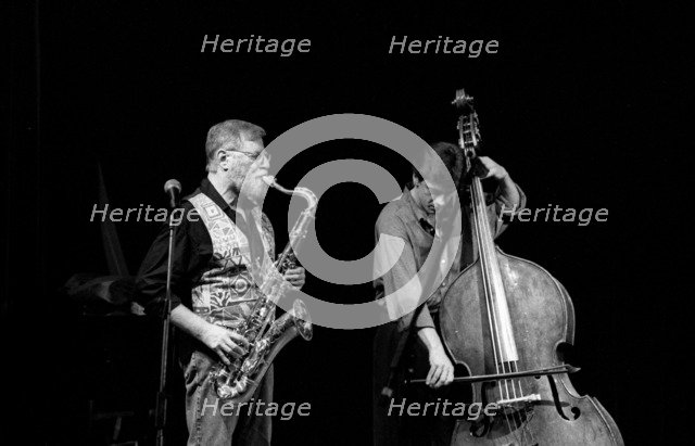 Lew Tabackin and Philippe Aerts, Brecon Jazz Festival, Brecon, Powys, Wales, 1999. Artist: Brian O'Connor.