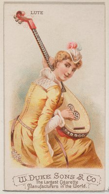 Lute, from the Musical Instruments series (N82) for Duke brand cigarettes, 1888., 1888. Creator: Schumacher & Ettlinger.