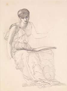 The Fates - study of drapery for figure of Clotho, 1865. Creator: Sir Edward Coley Burne-Jones.