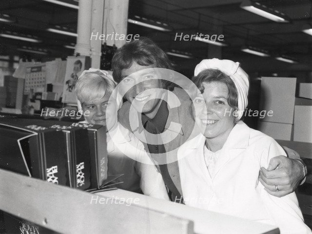 Frank Ifield, popular Australian singer, visiting the Rowntree factory, 1971. Artist: Unknown