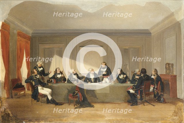 The war council at Courtrai on June 26, 1792. Artist: Anonymous  