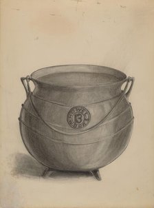 Iron Cooking Pot, 1935/1942. Creator: Columbus Simpson.