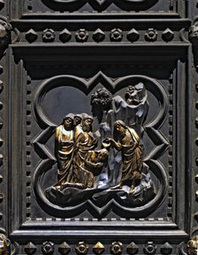 Baptism of the fishermen', one of the panels of the south gate of the Baptistery of St. John in t…