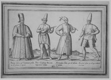 Paedagogi habitus, qui Christianam prolem in disceplinam acceperit; Proles Christiana Turc..., 1580. Creator: Abraham de Bruyn.
