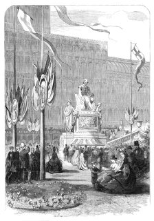 The Shakspeare Commemoration in London: monument of Shakspeare at the Crystal Palace, 1864. Creator: Unknown.