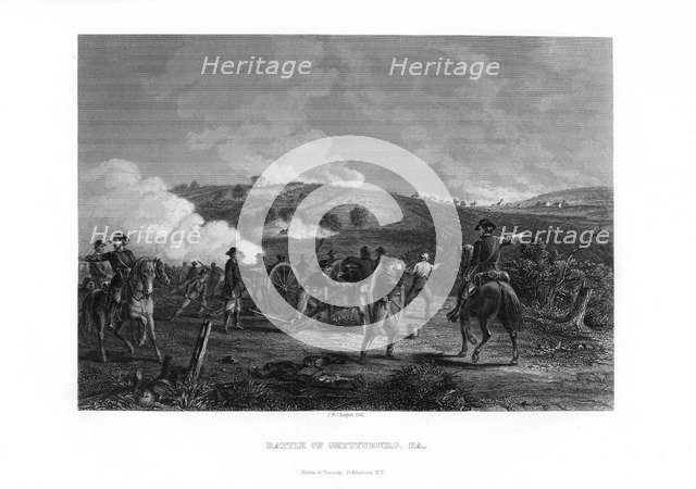 Battle of Gettysburg, Pennsylvania, 1st July to 3rd July 1863 (1862-1867).Artist: John R Chapin