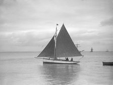Cutter under sail, 1912. Creator: Kirk & Sons of Cowes.