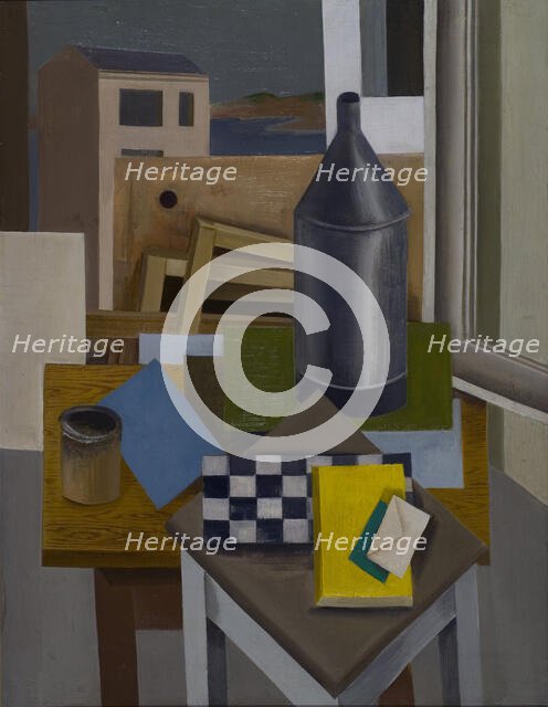 Still Life with Chess, 1927. Creator: Suta, Romans (1896-1944).