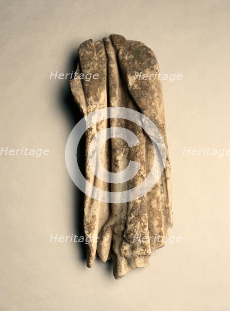 Torso of Apollo: Fragment of Goat Skin Drapery, c. 100-200. Creator: Unknown.