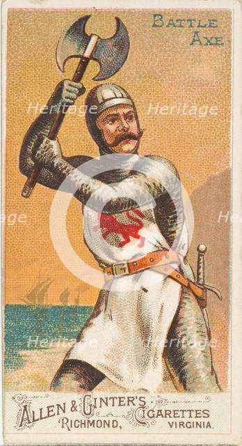 Battle Axe, from the Arms of All Nations series (N3) for Allen & Ginter Cigarettes Brands, 1887. Creator: Allen & Ginter.