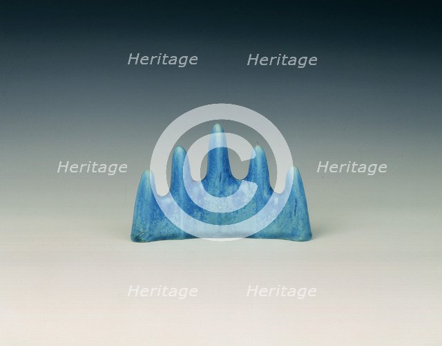 Turquoise glazed brushrest, Qing dynasty, Kangxi period, China, 1662-1722. Artist: Unknown