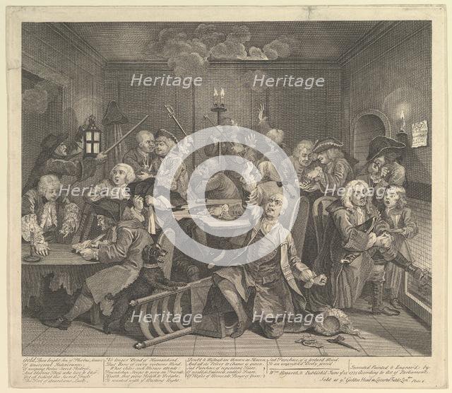 A Rake's Progress, Plate 6, June 25, 1735. Creator: William Hogarth.