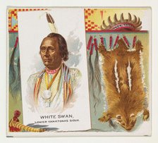 White Swan, Lower Yanktonas Sioux, from the American Indian Chiefs series (N36) for Allen ..., 1888. Creator: Allen & Ginter.
