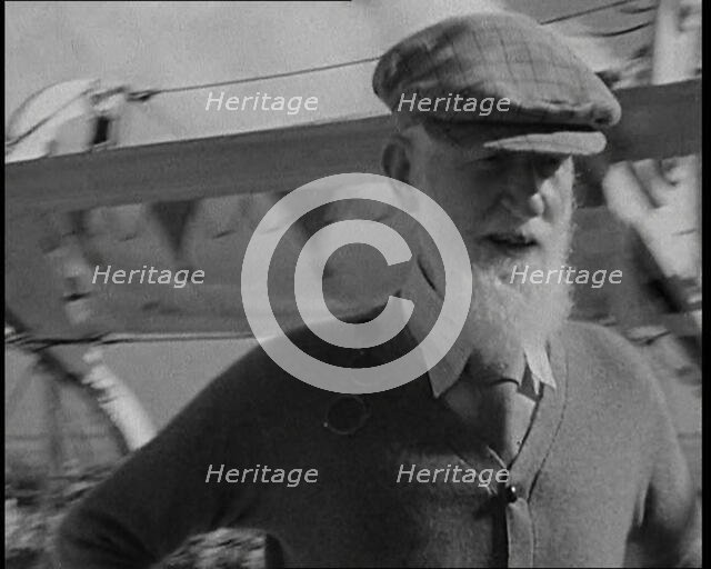 George Bernard Shaw Standing in Front of the Camera, 1930s. Creator: British Pathe Ltd.