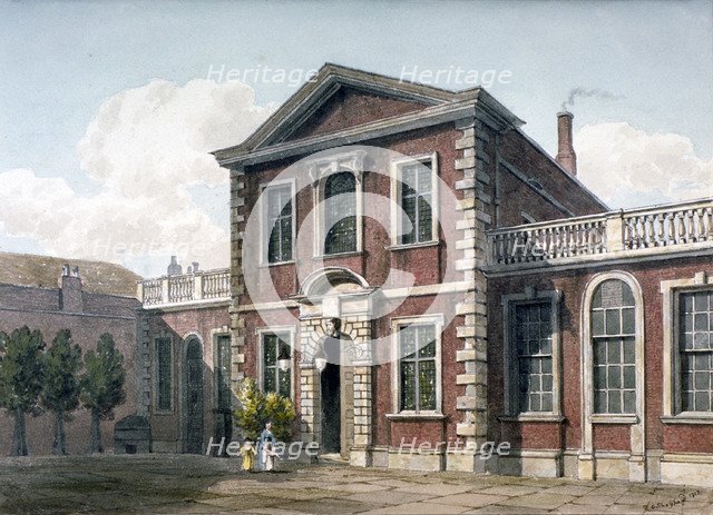 Barber Surgeons' Hall and Courtyard, City of London, 1812.                                          Artist: George Shepherd