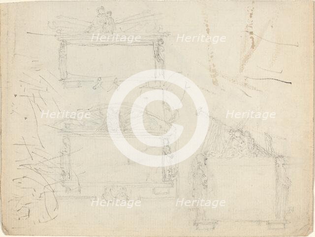 Designs for Monuments [recto and verso]. Creator: John Flaxman.