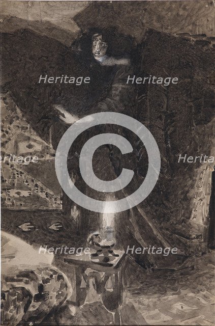 Illustration to the poem The Demon by Mikhail Lermontov, 1890-1900. Artist: Vrubel, Mikhail Alexandrovich (1856-1910)