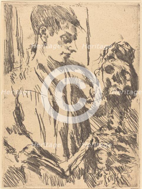 Tod und Jüngling (Death and the Young Man), 1921 (published 1922). Creator: Lovis Corinth.