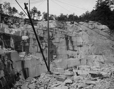 Quarrying, a New England granite quarry, c1908. Creator: Unknown.