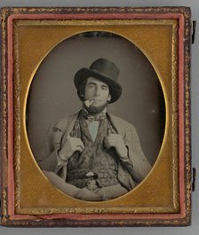Untitled (Portrait of a Man with Hat and Pipe), 1853. Creator: Unknown.