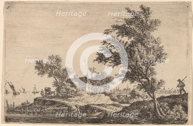 Traveler Passing Two Large Trees. Creator: Anthonie Waterloo.