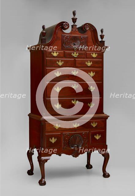 High chest of drawers, about 1755-1775. Creator: Unknown.