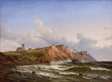 Shipwreck after a Storm off the West Coast of Jutland near Ferring Church, 1848. Creator: Carl Frederik Sorensen.