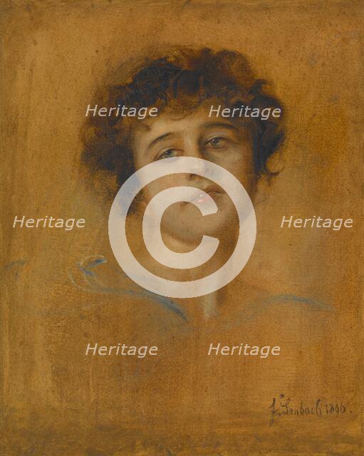 Portrait of a Young Woman, 1876. Creator: Franz von Lenbach.