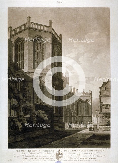 North-east view of St George's Chapel, Windsor Castle, Berkshire, 1804. Artist: J Jeakes