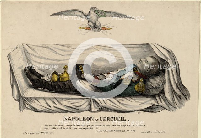 Napoleon's coffin, c. 1840. Artist: Anonymous  
