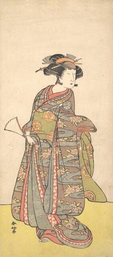 The First Nakamura Tomijuro as a Woman, probably 1777. Creator: Katsukawa Shunko.