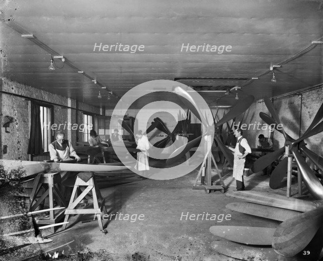 Aircraft manufacturing, Hampton & Sons Ltd works, 43 Belvedere Road, Lambeth, London, July 1916. Artist: H Bedford Lemere.