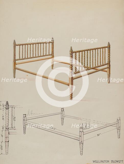 Bed, c. 1936. Creator: Wellington Blewett.