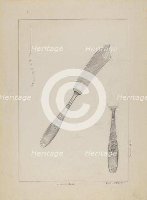 Silver Knife (Rogers Silverware), c. 1936. Creator: Ludmilla Calderon.