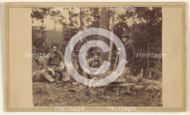 69th Reg. N.Y.V. Pioneer Party, about 1862. Creator: Mathew Brady.