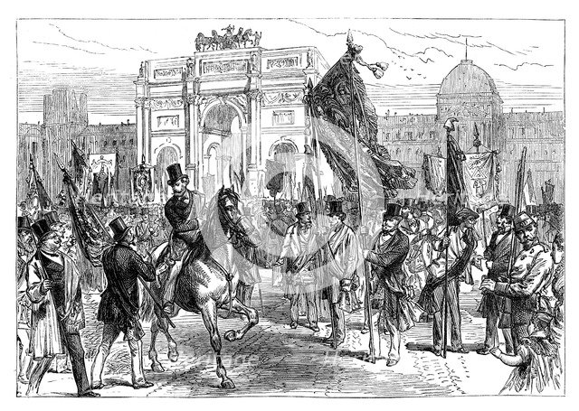 Demonstration of the Paris Freemasons, France, 1870 (late 19th century). Artist: Unknown